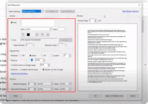 Caminho 2. Marca de água em ficheiros PDF no Mac