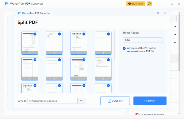 Split PDF Pages