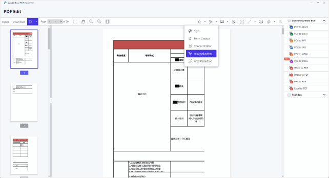 Redact Text and Area in PDF