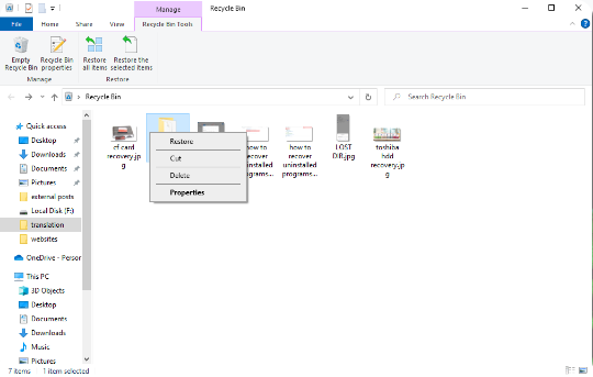 Método 1: Restaurar archivos antes de vaciar la papelera de reciclaje