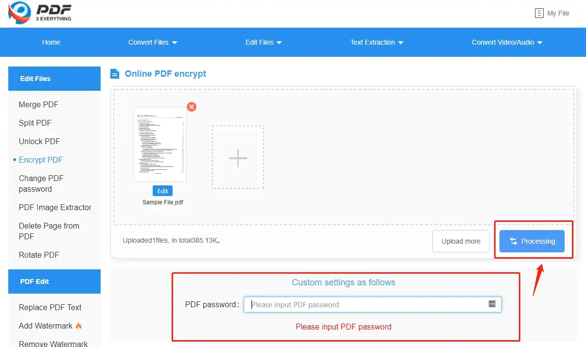 add password in toolrocket step 2