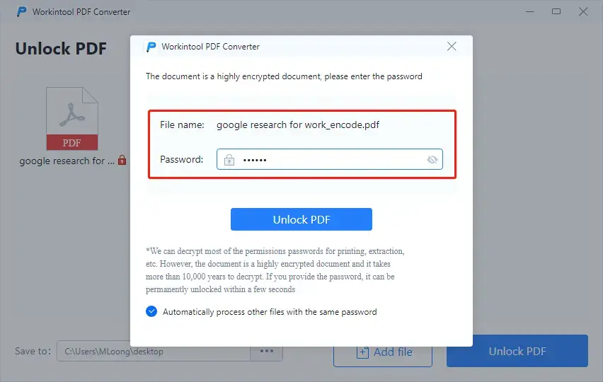 best pdf password remover workintool