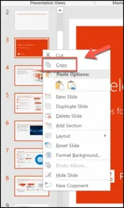 copy and paste slides in ppt