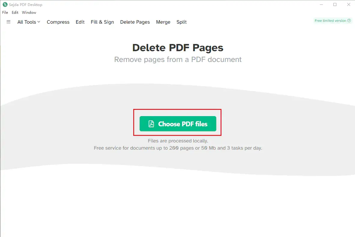 delete pages in sejda pdf step 2