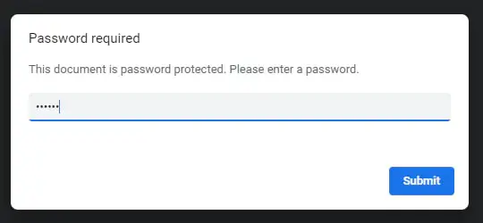 google chrome pdf password