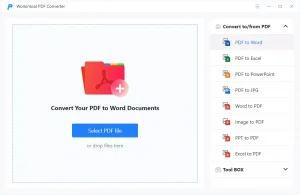 convert pdf to word by workintool
