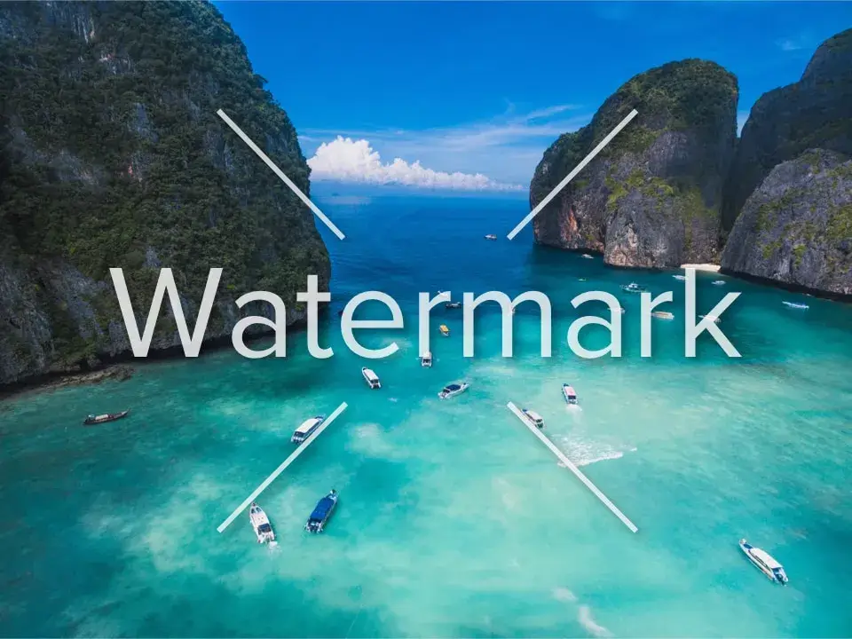 island photo with watermark
