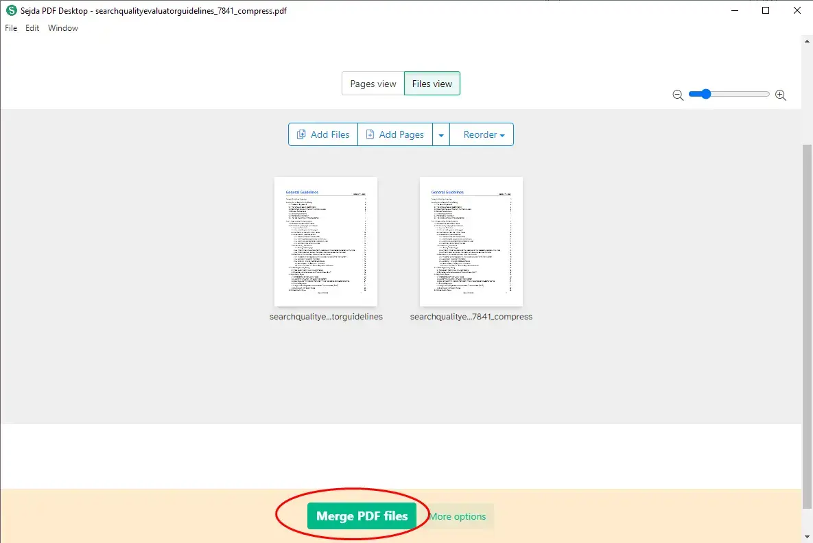 merge pdf on sejda pdf