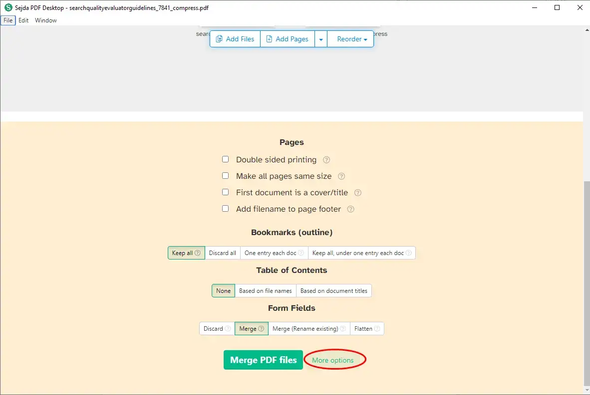 more options to edit on sejda pdf