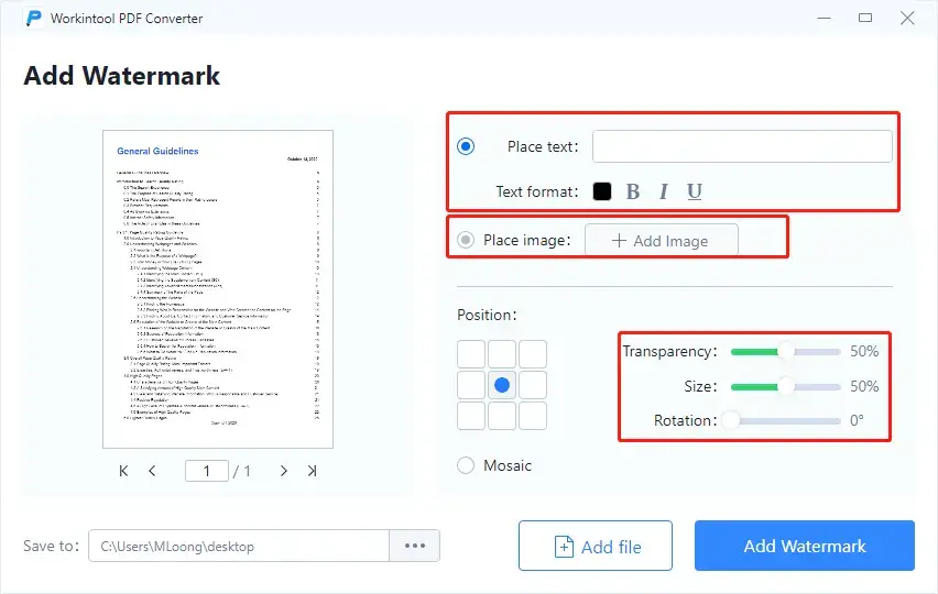 optimize pdf watermark