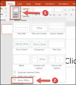 reuse slides to add ppt documents