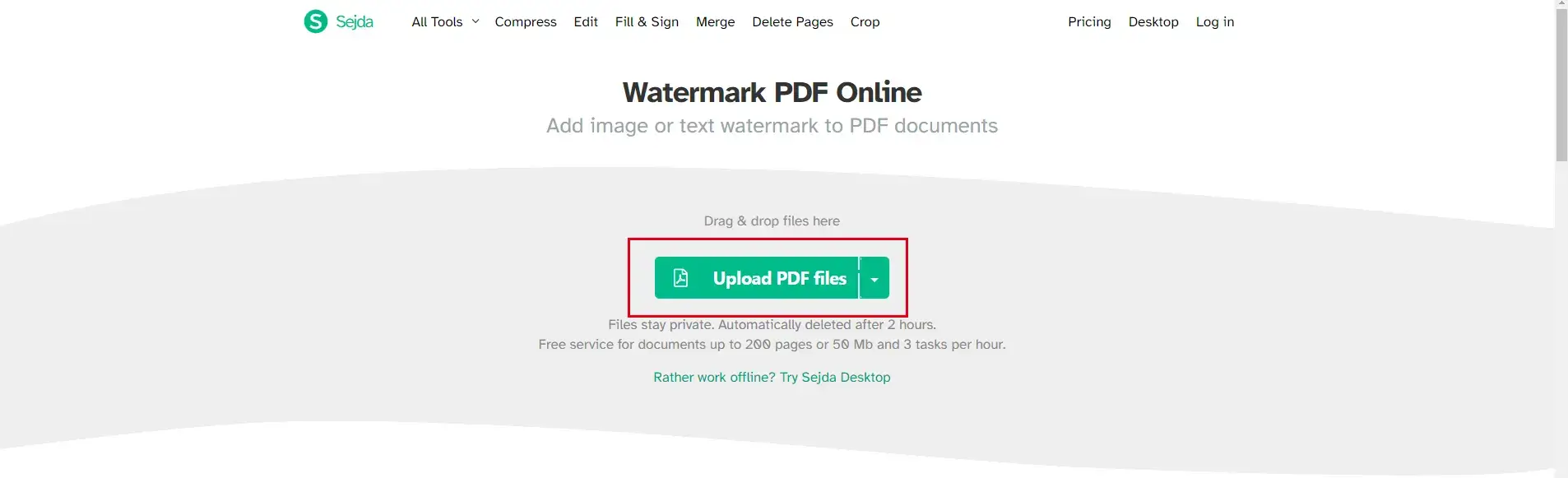 sedja pdf watermark add files