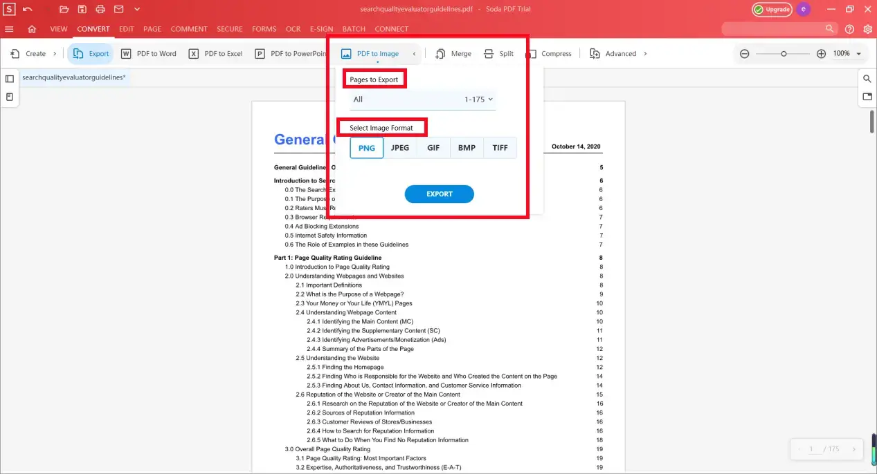 select file format