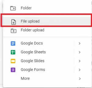 upload file to google drive