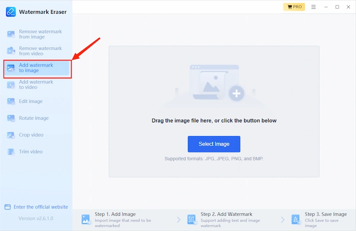add logo to image in watermark eraser step 1