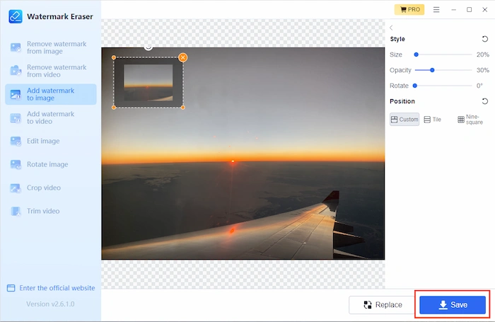 add logo to image in watermarkeraser step 4