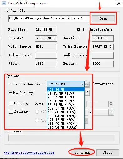 compress video in free video compressor