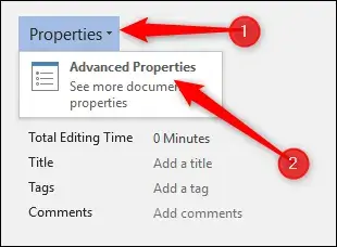 compress word document by properties step 1
