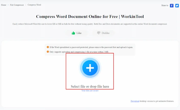compress word document online