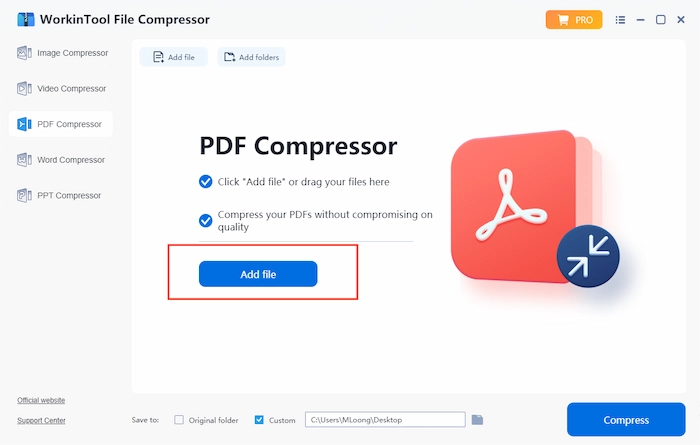 free pdf compressor step 1