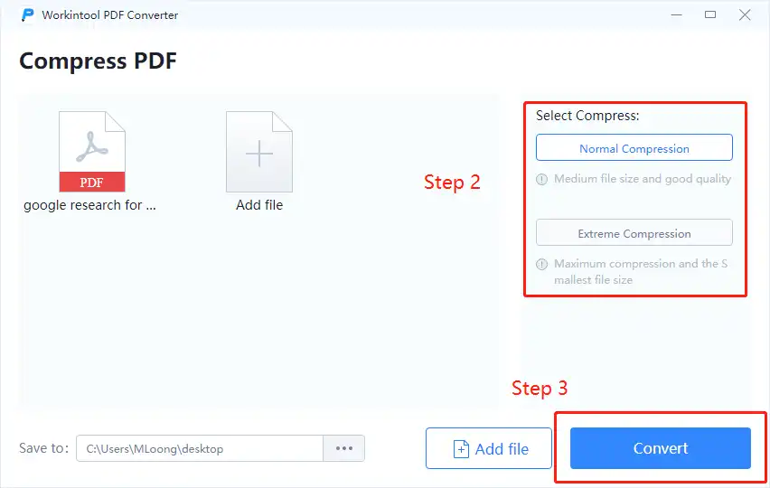 free pdf compressor step 3