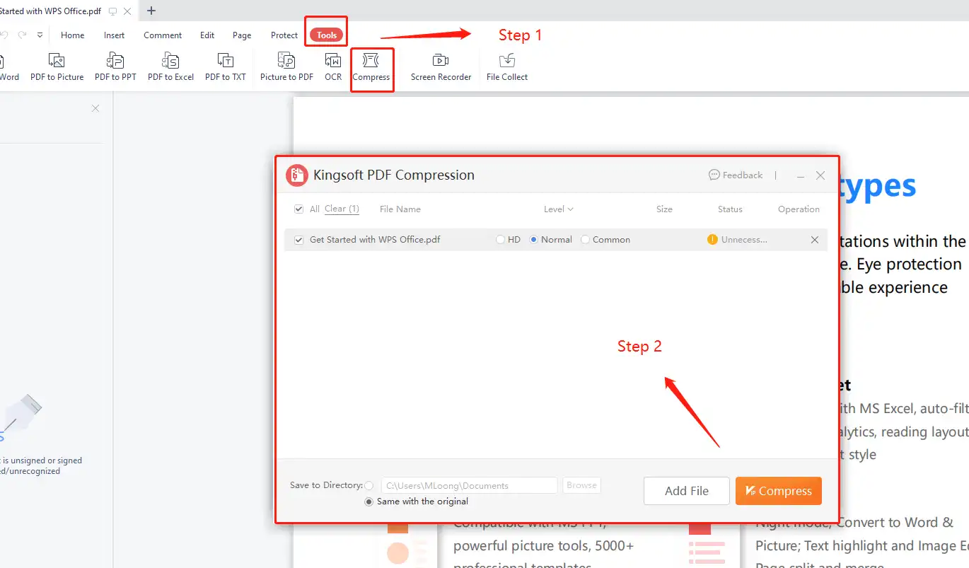 free pdf compressor step 4