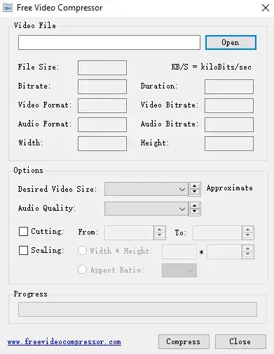 free video compressor opening page