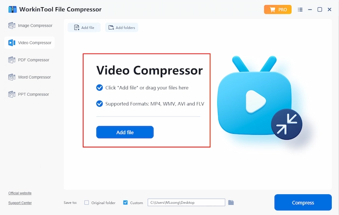 how to lower resolution of video with workintool