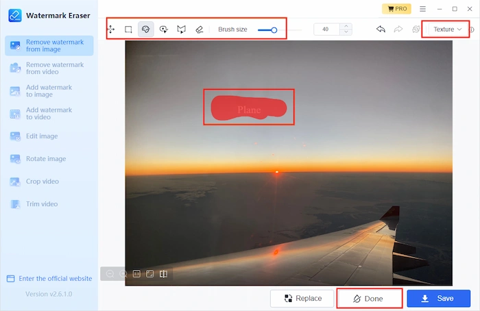 remove text from a picture with workintool