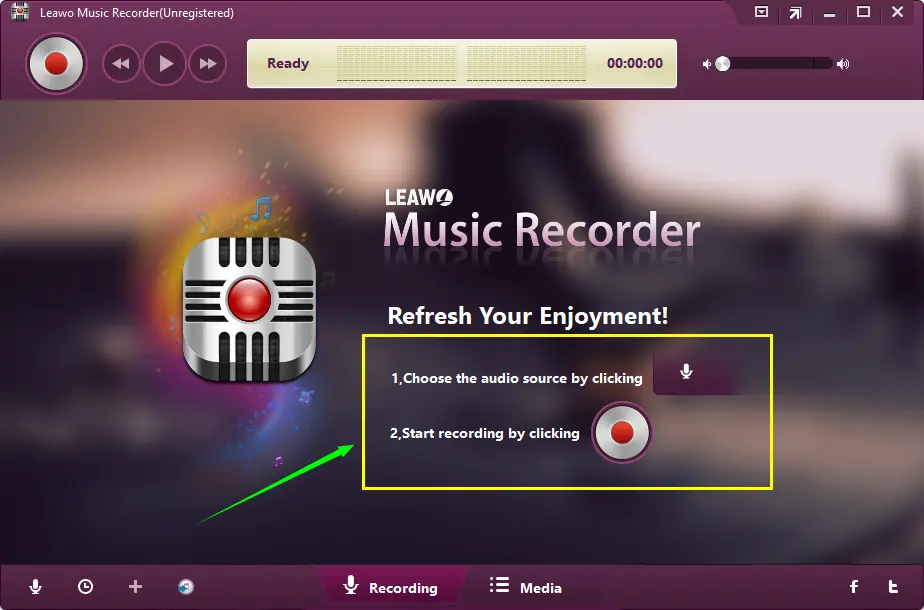 leawo music recorder recording step