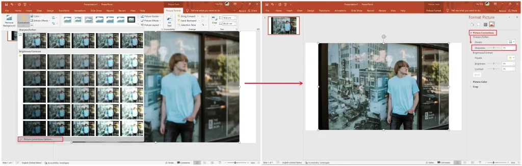 blur a picture in ms ppt step 3