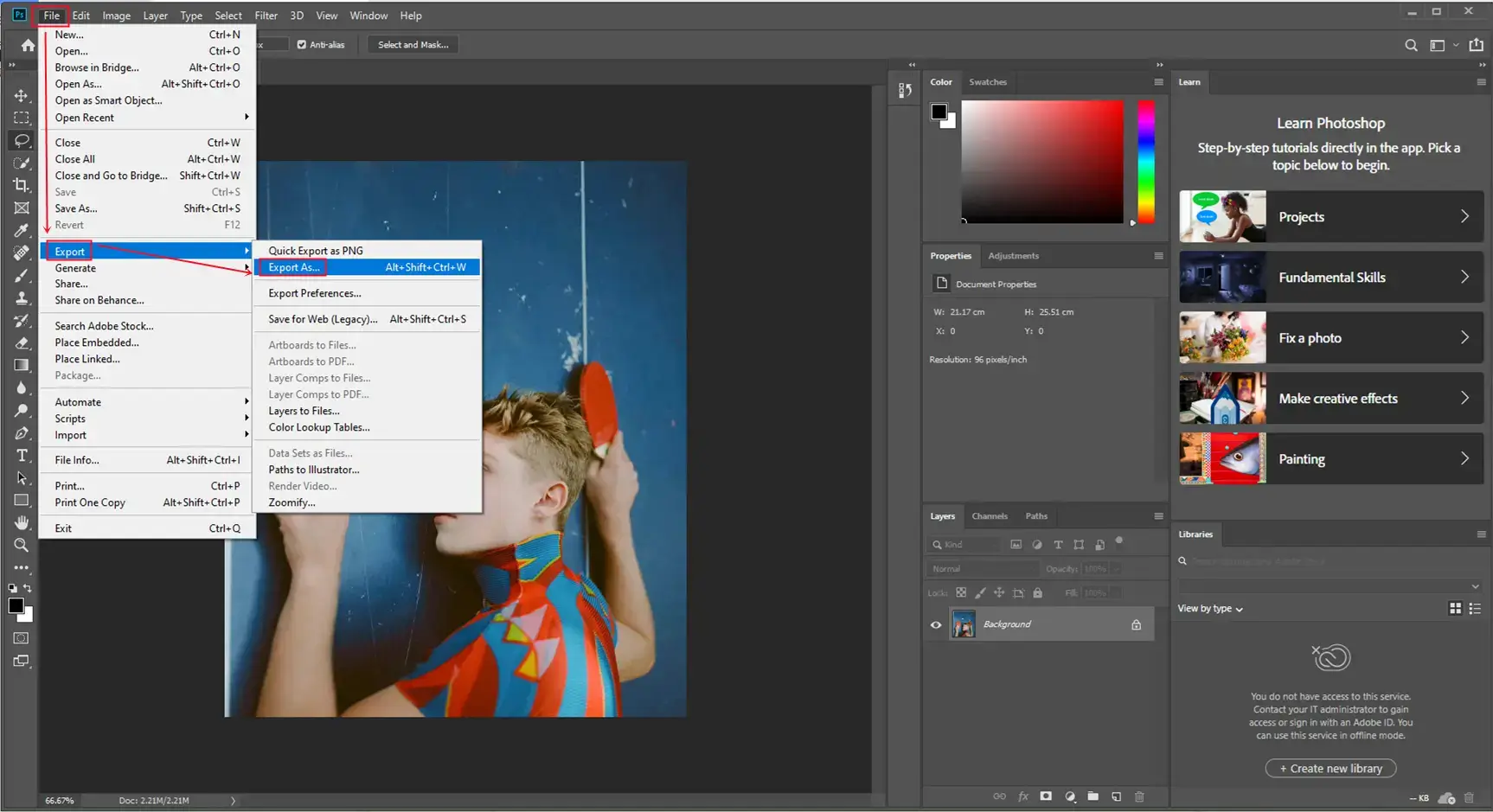 convert bmp to jpg in photoshop step 1