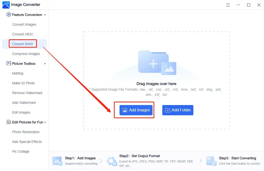 upload your raw files onto workintool