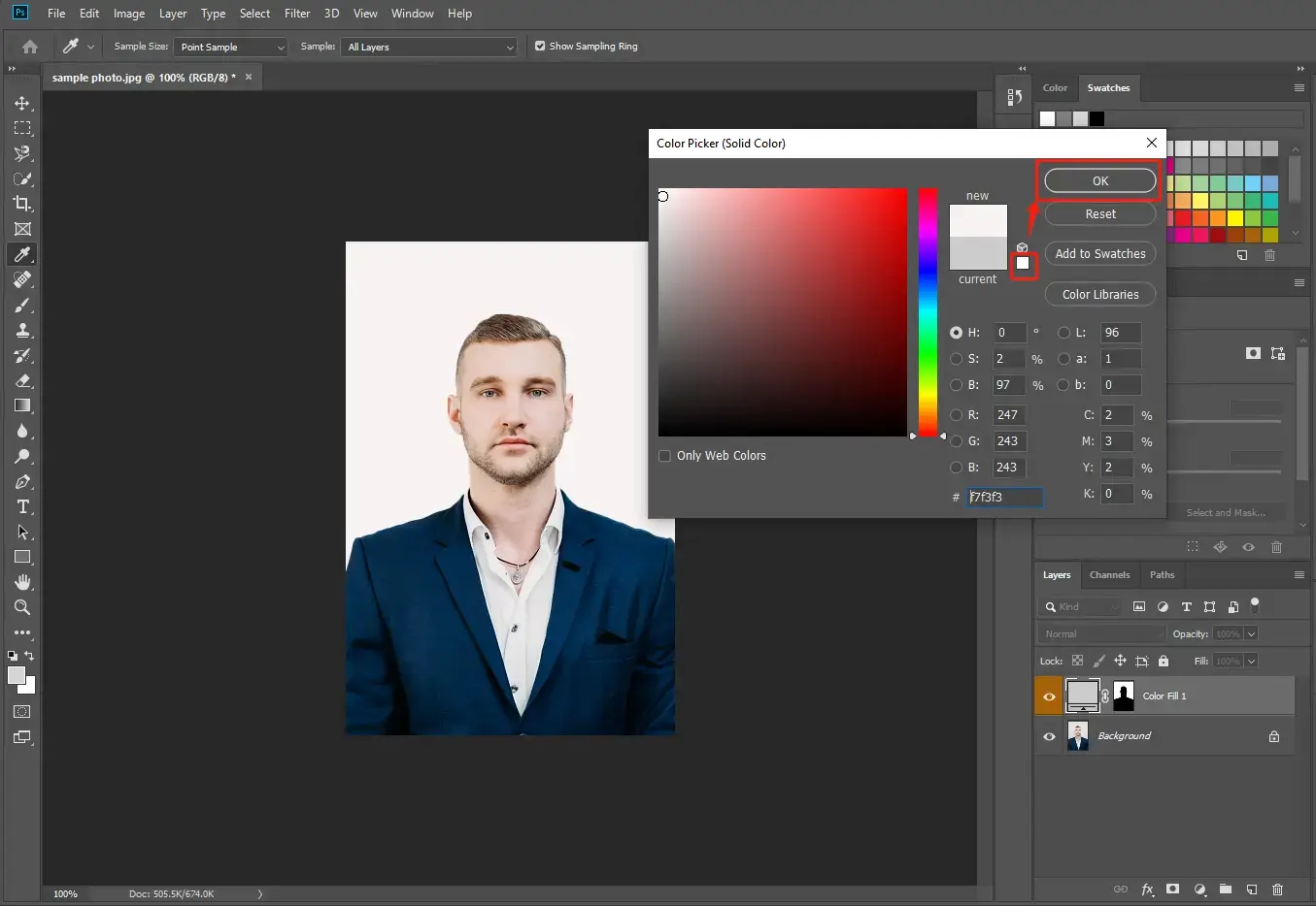 change background color in photoshop