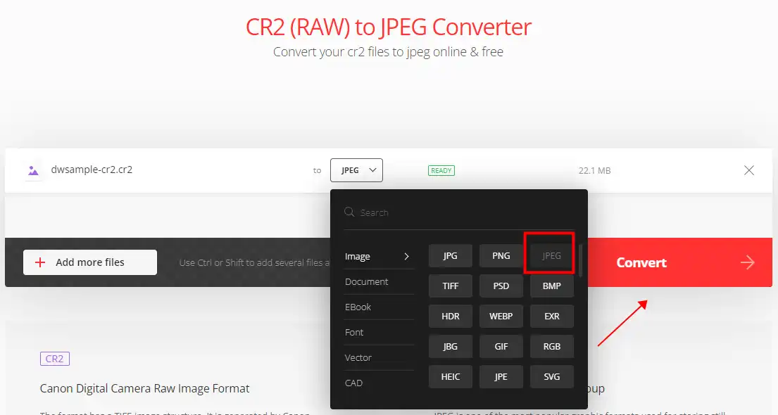 raw to jpeg online 2