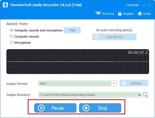 record skype sudio by thundersoft audio recorder step3
