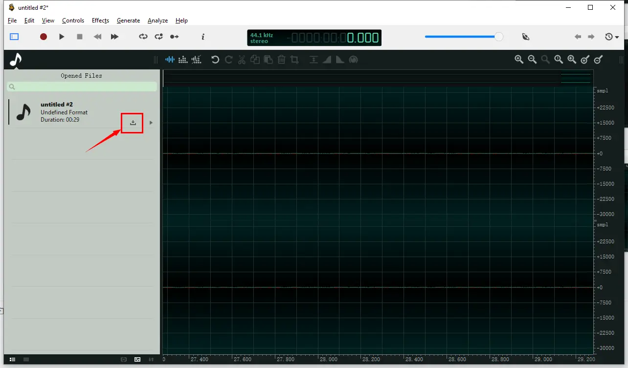 record streaming audio by ocenaudio step4