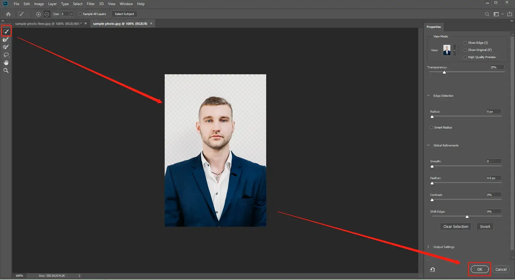 remove background of a picture in photoshop step 3