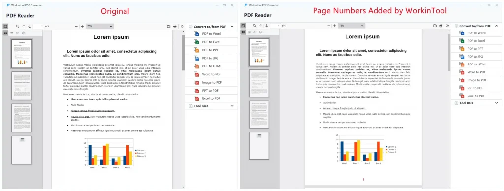 a comparison of original file and workintool file