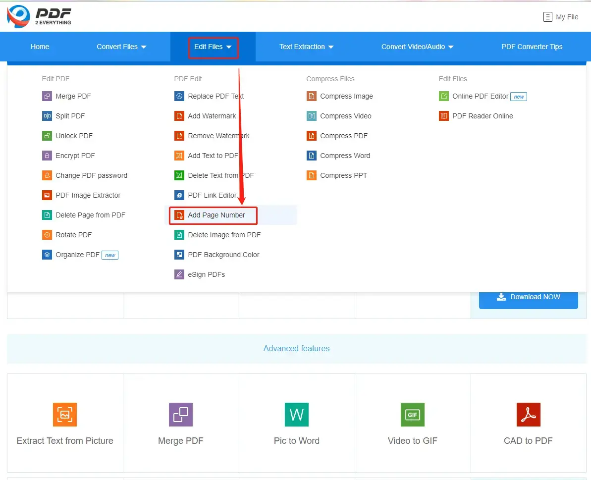 find add page numbers in toolrocket 