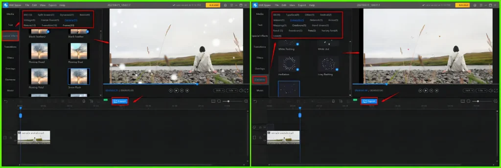 add special effects and elements to a video in workintool vidclipper