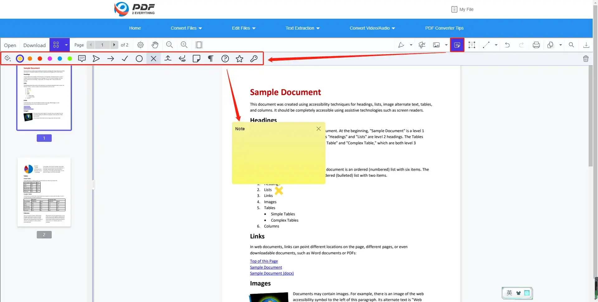 add sticky notes to pdf by toolrocket step 3