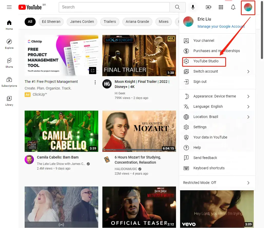 add subtitles to youtube videos in youtube studio step 1