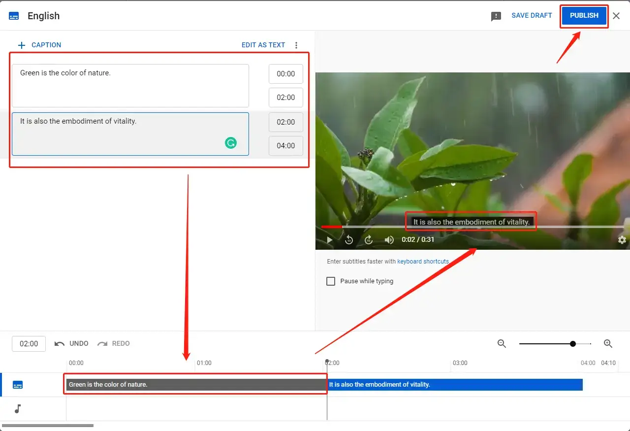 add subtitles to youtube videos in youtube studio step 6
