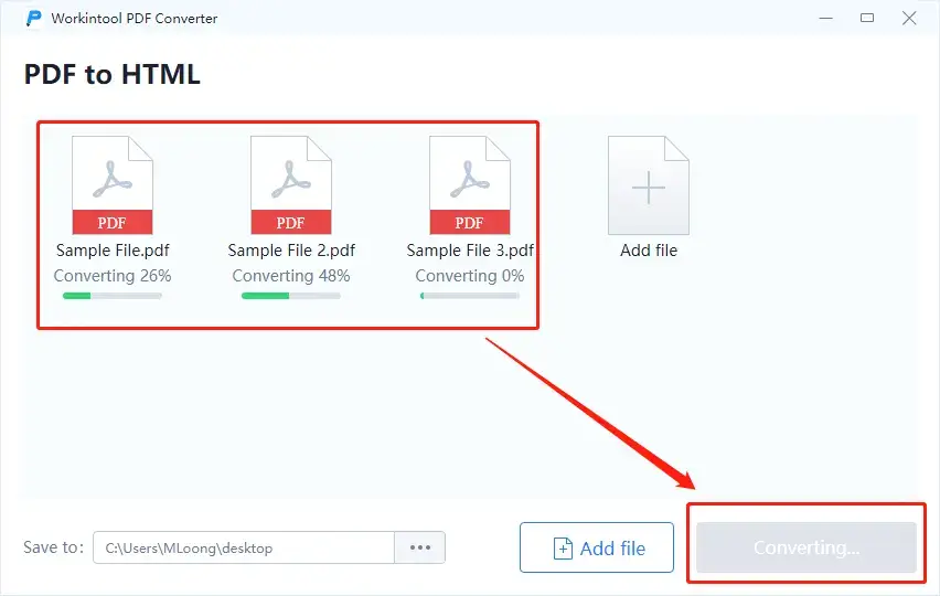 batch conversion in workintool