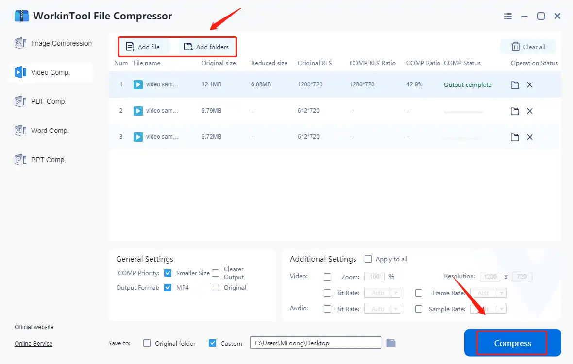 batch video compression for discord