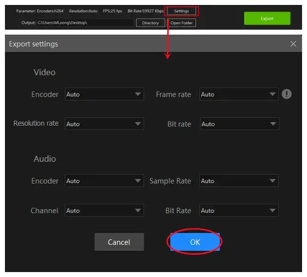 clip settings in workintool