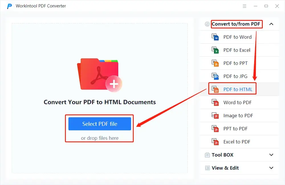 upload pdf to workintool