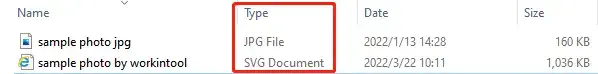 file format after conversion in workintool