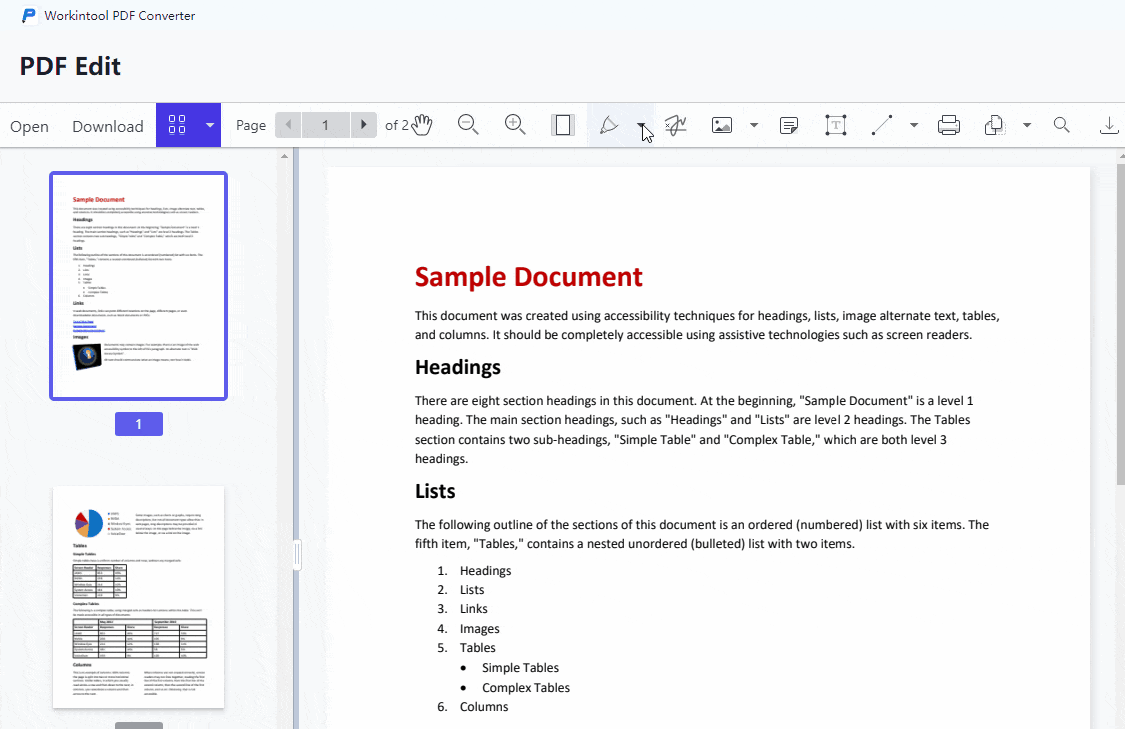 highlight in pdf in text highlighter of workintool